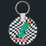 Llavero Freerid Snowboarder En Green Suit Checkpoint<br><div class="desc">ilustracion de Guay caprichoso arte de coloridos snowboard,  snowboard downhill in mountain,  on new snow en polvo. Snowboard y deportes al aire libre de Navidad. Regalos de Snowboard. Regalos del equipo de Snowboard. Retro rebajó los cheques de snowboard a cuadros.</div>