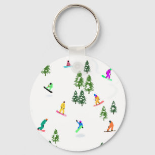 Llavero Freeride Snowboarder Ilustracion Snowboarding