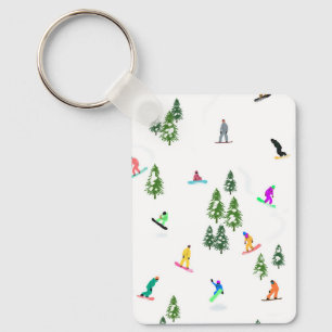 Llavero Freeride Snowboarder Ilustracion Snowboarding