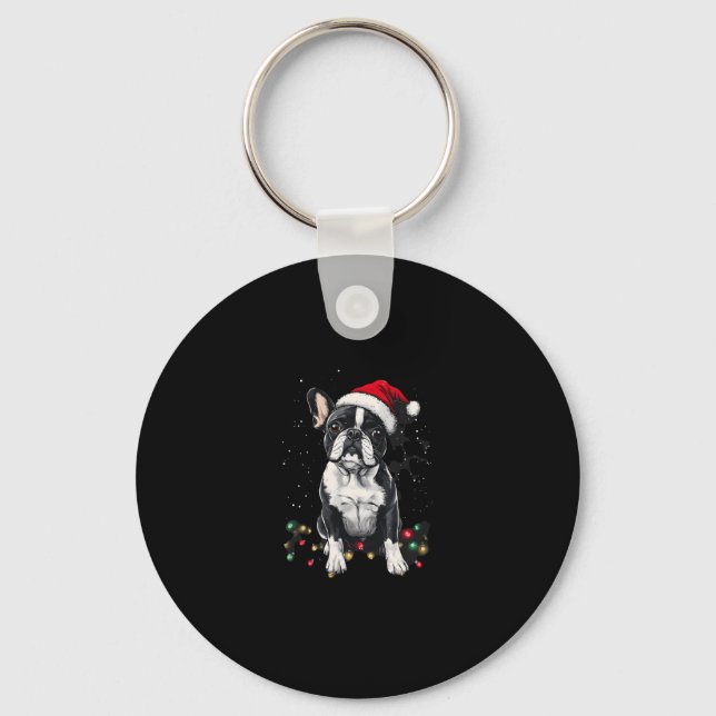 Llavero French Bulldog Christmas Lights Xmas Dogs Gifts Me (Anverso)