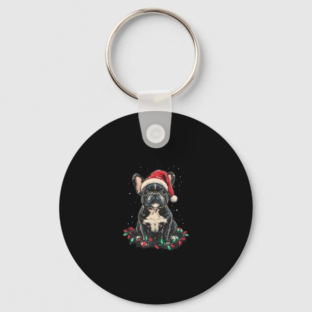 Llavero French Bulldog Christmas Lights Xmas Dogs Gifts Me (Anverso)