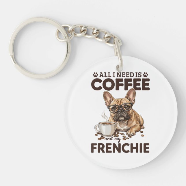 Llavero French Bulldog Coffee Frenchie Dog (Frente)