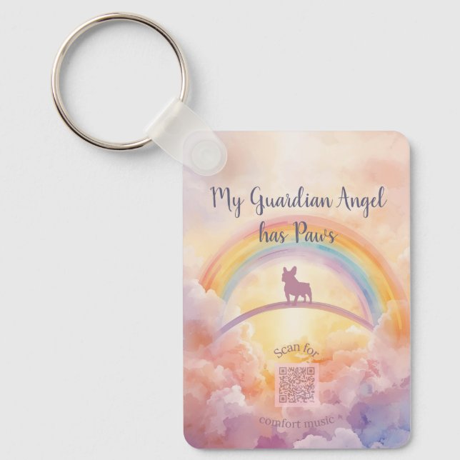 Llavero French Bulldog Memorial Keychain – Rainbow Bridge (Anverso)