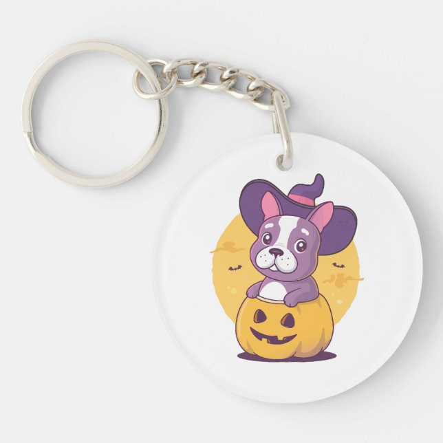 Llavero Frenchie Halloween (Frente)
