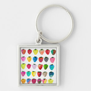 Llavero Fresa dulzura linda fruta acuarela