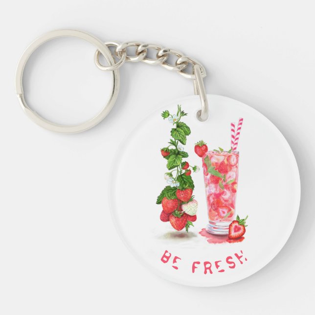 Llavero Fresa Guay Drink Fruits Keychain Gift (Frente)