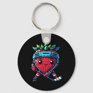 Llavero Fresa Hockey sobre Hielo Cute Berry Deporte Jugar