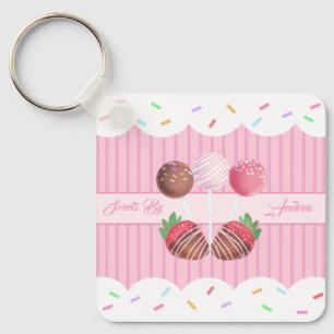 Llavero Fresas De Chocolate De Trato Dulce Y Copas De Past