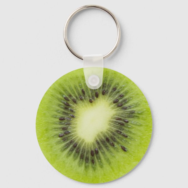 Llavero Fresh kiwi fruit. Round slice closeup isolated (Anverso)