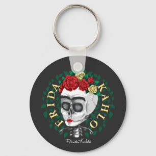 Llavero Frida Kahlo   Calavera con corona Rosa