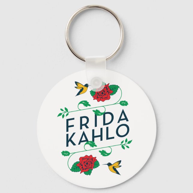 Llavero Frida Kahlo | Tipografía floral (Anverso)