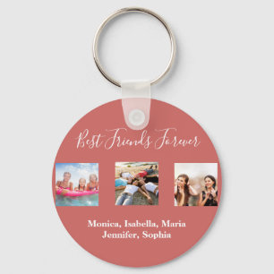 Llavero Friends forever BFF photo names brown red