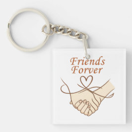 Llavero Friends Forever Holding Hands Square Keychain