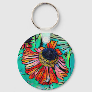 Llavero Fringy Helenium con aspecto de cristal manchado