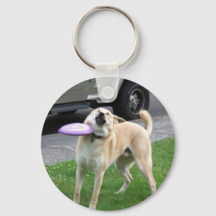 Llavero Frisbee Dog Meme Keychain de dos lados