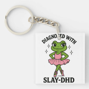 Llavero Frog Ballerina ADHD Diagnosticada con Slay-DHD