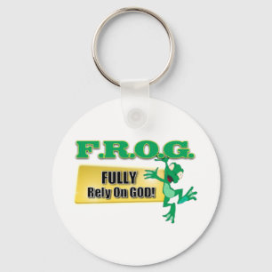 LLAVERO FROG CHRISTIAN ACRONYM CONFIANDO PLENAMENTE EN DIO