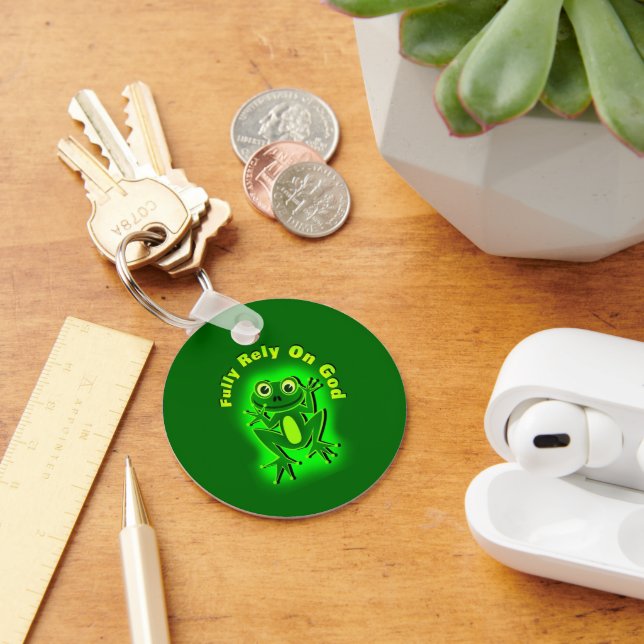 Llavero FROG Confía plenamente en Dios Keychain (Escritorio )