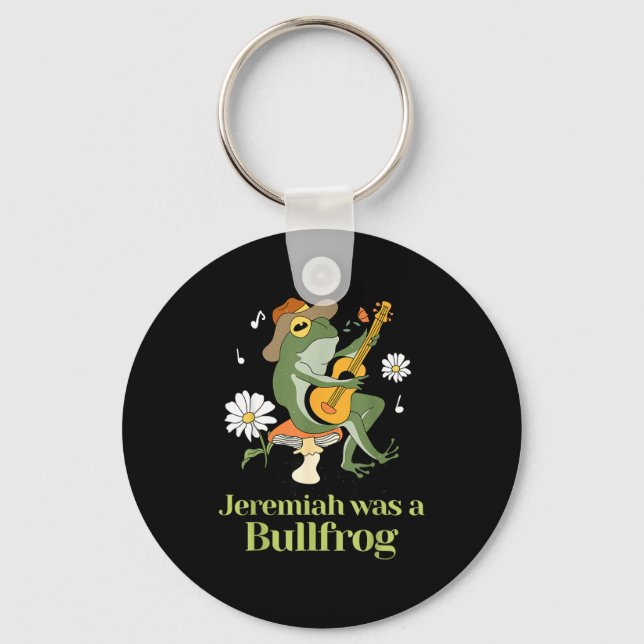 Llavero Frog Guitar-jeremiah Was Bullfrog Funny Saying  (Anverso)