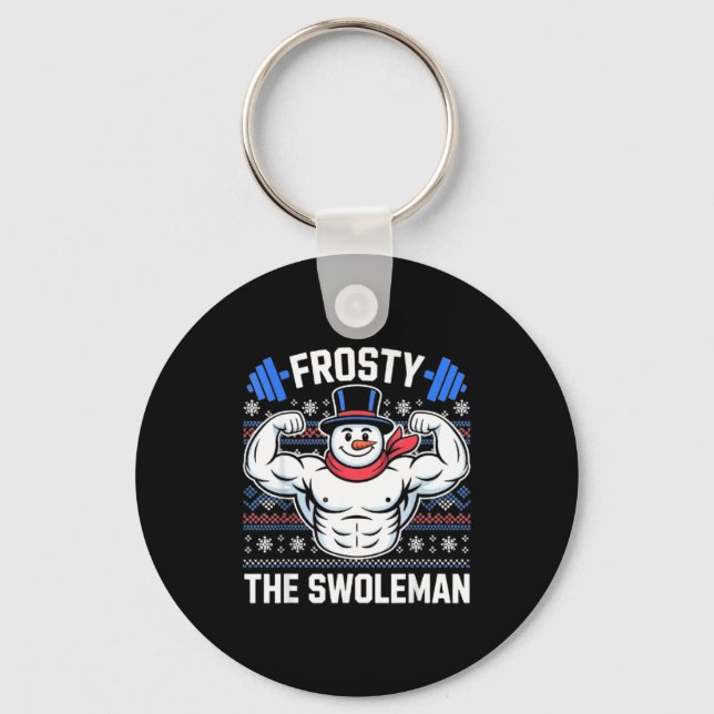 Llavero Frosty The Swoleman Funny Ugly Christmas Sweater G (Anverso)