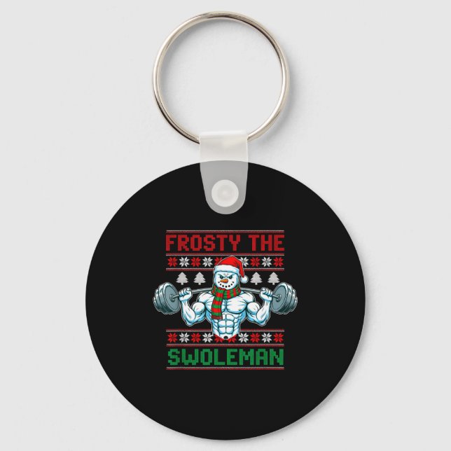 Llavero Frosty The Swoleman Ugly Christmas Sweater Funny S (Anverso)