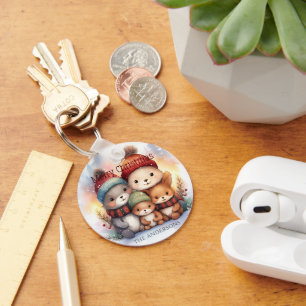 Llavero Frosty Woodland Family Personaliza Feliz Navidad