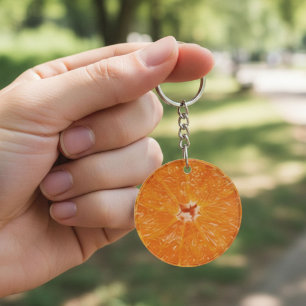 Llavero Fruta cítrica jugosa - Rebanada de naranja vibrant