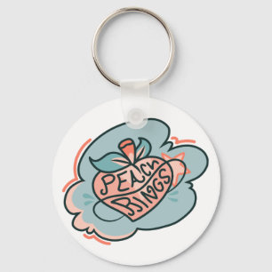 Llavero Fruta de planetas azul rosado Cute Boho Peach