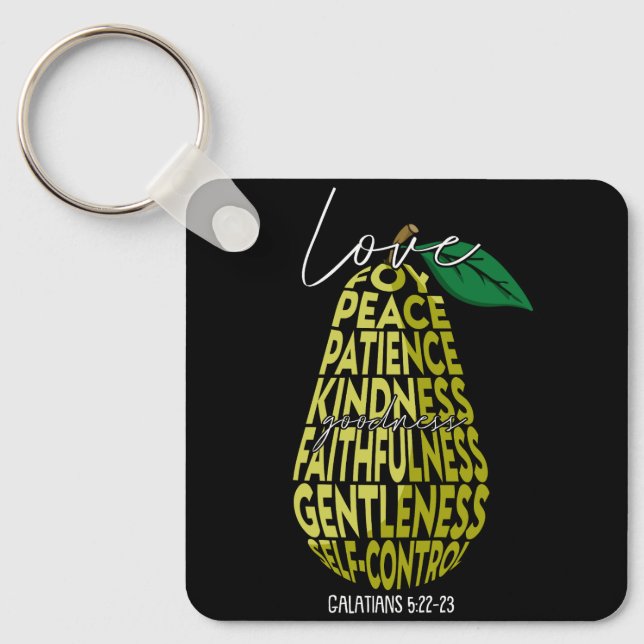 Llavero Fruta Del Espíritu Amo Alegría Paz Paciencia Amabi (Anverso)