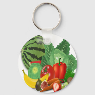 Llavero frutas verduras alcachofa banana