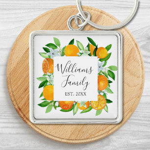 Llavero Frutas y Flores de Naranja Elegantes Floral de Ver