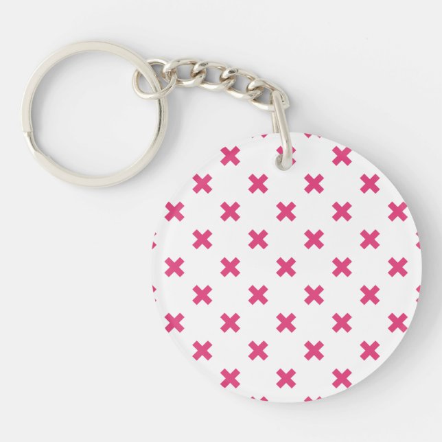 Llavero Fuchsia cruza puntos en blanco (Frente)
