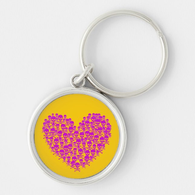 Llavero Fuchsia Skull Heart (Frente)