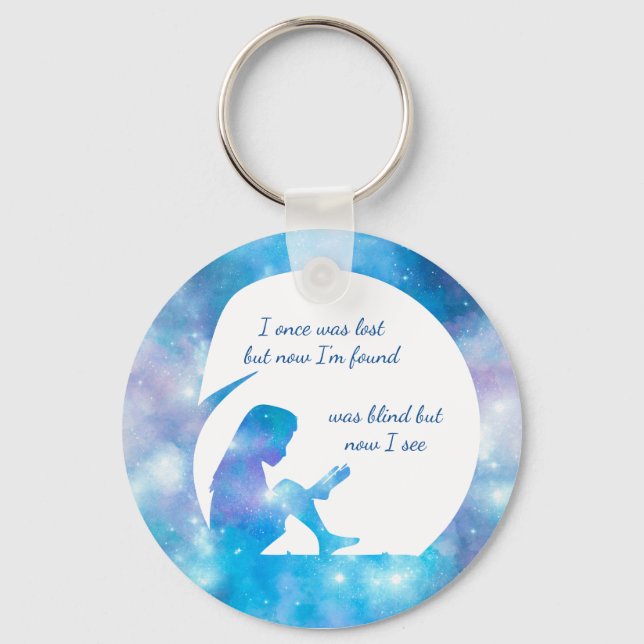 Llavero Fue ciego pero ahora veo - botón (Anverso)