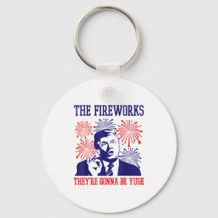 Llavero Fuegos Artificiales Divertidos de Trump 4 de Julio