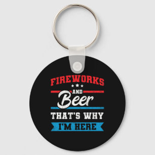 Llavero Fuegos artificiales y cerveza por eso estoy aquí e