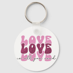 Llavero Fuente de burbujas apiladas "Amor" rosa