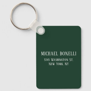 Llavero Fuente serif elegante verde oscuro clásica minimal