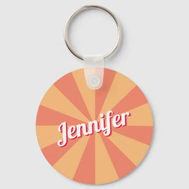Llavero Fuentes Retro Nombre Personalizado Rosa Naranja Ex