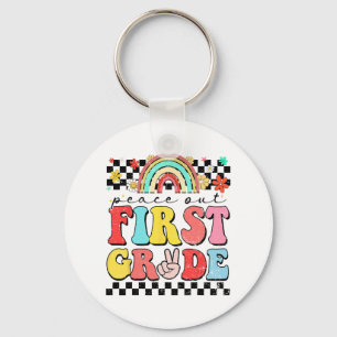 Llavero Fuera 1º Grado Retro Groovy Feliz Último Día De Co