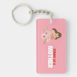 Llavero Fuerte como madre - Mamá Floral Keychain