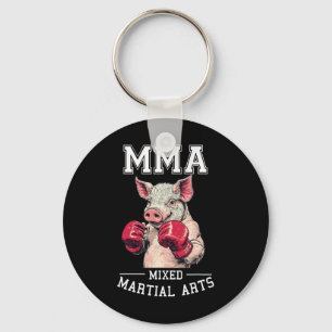 Llavero Fuerte Mma Pig - Lucha en jaula de boxeo tailandés