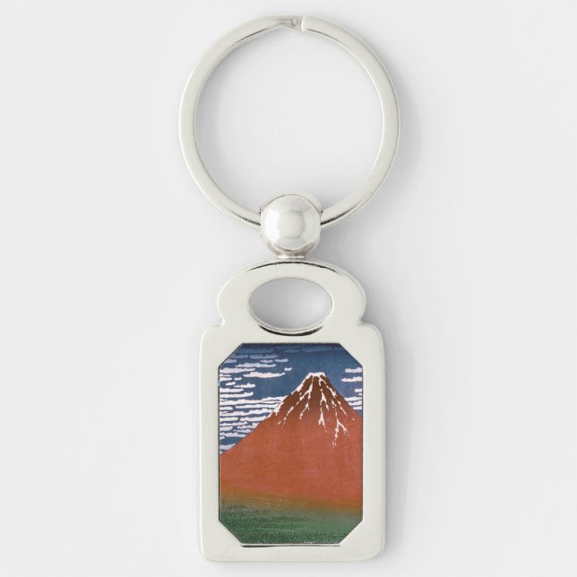 Llavero Fuji Rojo, El Volcán Aka Fujiyama Katsushika Hokus (Anverso)
