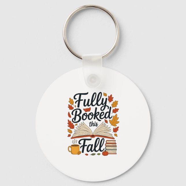 Llavero Fully Booked For Fall Books Pumpkin Autumn Thanksg (Anverso)