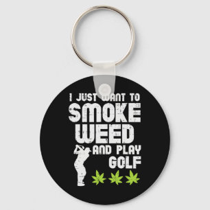 Llavero Fuma Hierba Juega Golf Golfista Thc Golfista Droga