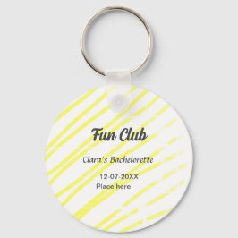 Llavero Fun Club bachelorette party yellow lines backgroun