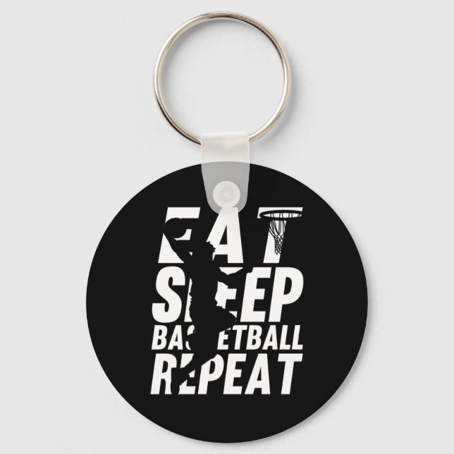 Llavero Fun Eat Sleep Baloncesto Repetir Coach Player Spor (Anverso)