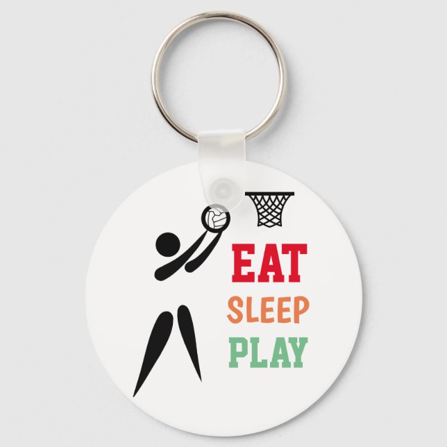 Llavero Fun Eat Sleep Play Netball Keyring (Anverso)