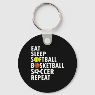Llavero Fun Eat Sleep Softball Baloncesto Hombres Hombres 