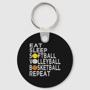 Llavero Fun Eat Sleep Softball Volleyball Baloncesto Boys